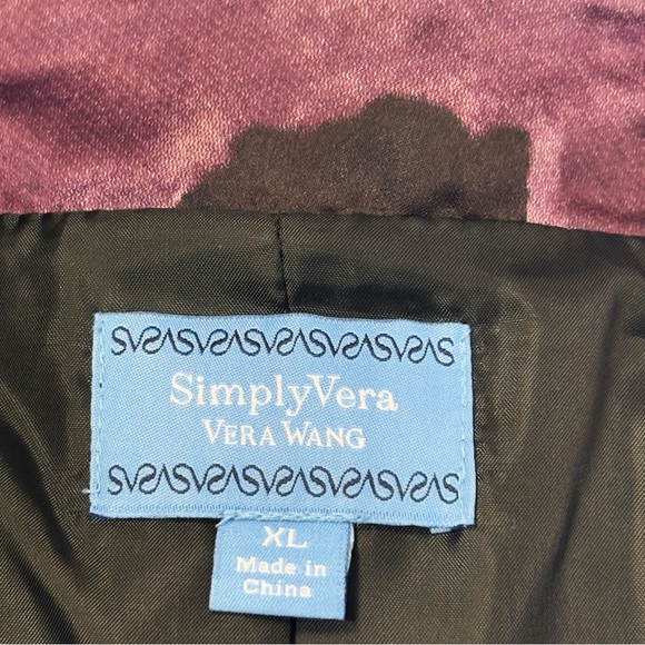 Simply Vera Vera Wang Purple Multi Floral Short Sleeve Swing Jacket XL - Picture 4 of 16